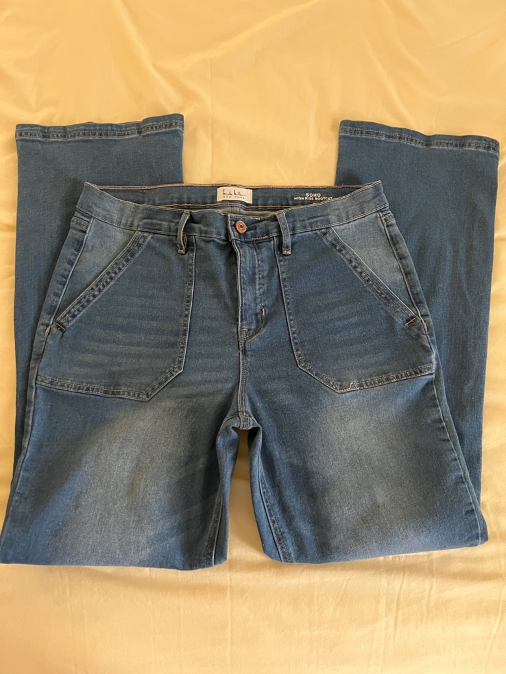 Nicole Miller Blue Denim Jeans with Contrast Stitching